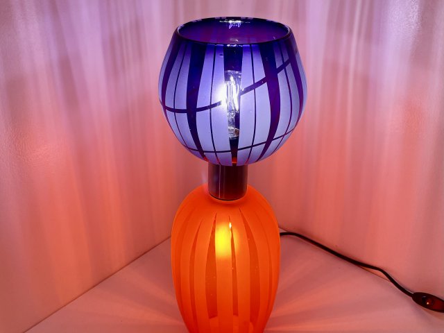 Lampe Biloboquet rouge et violet