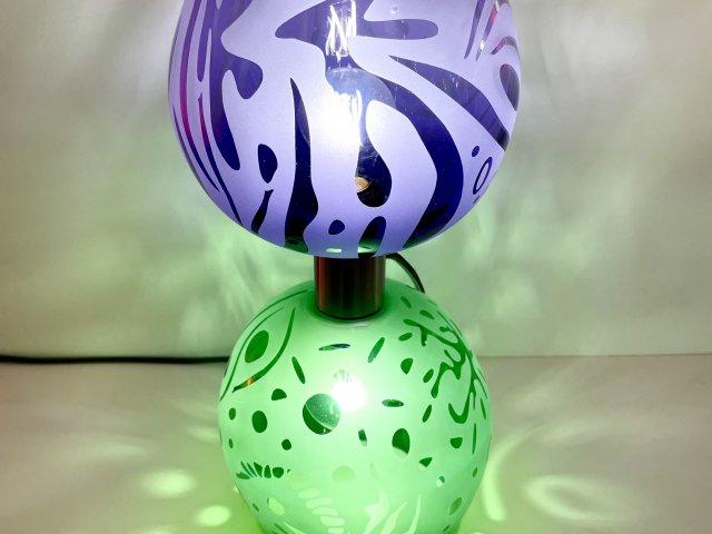 Lampe Bilboquet Violet & Vert